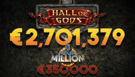 NetEnt reparte un nuevo Jackpot en 'Hall of Gods' dentro de su campaña "Mega Million"